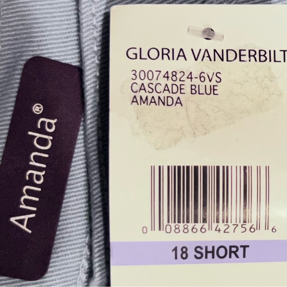 Gloria Vanderbilt Amanda Womens 18W Lt Blue Classic Fit Tapered Leg Stretch Jean - Picture 4 of 5